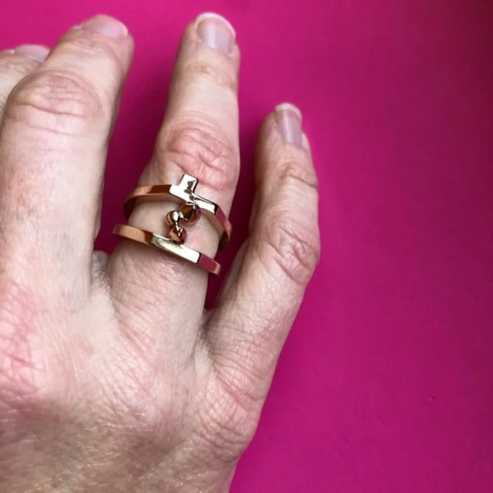 Eddie‎ Borgo Sculptural Layered Ring Rose Gold tone